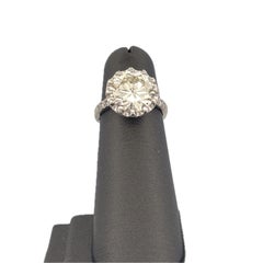 GIA Platinum Diamond 4.80CT Round Diamond with Hidden Cabochon Ruby Halo