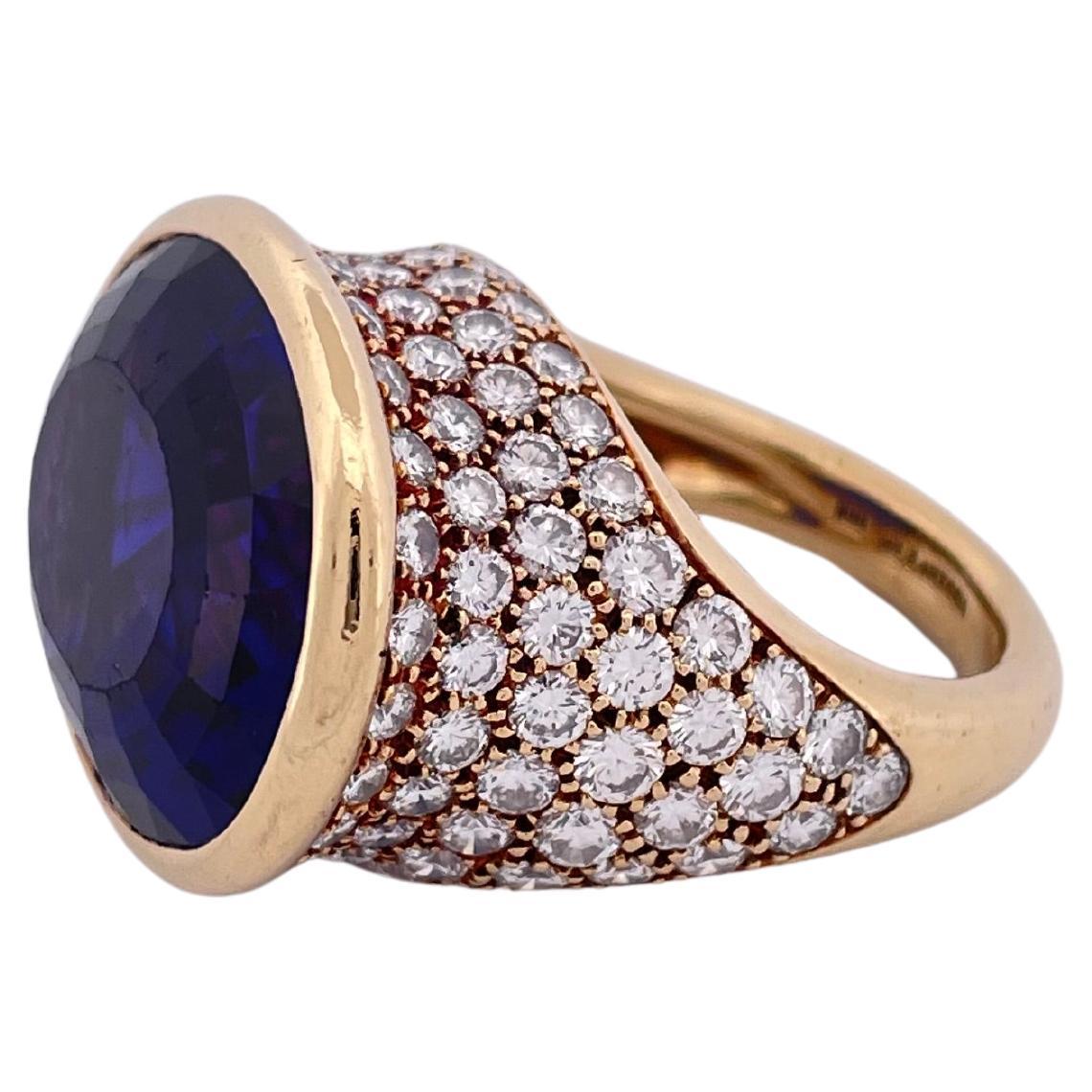 Tiffany & Co 31ctw Tanzanite with 120 Round 4.2ctw VS G-H Diamonds In 18K Gold For Sale 5