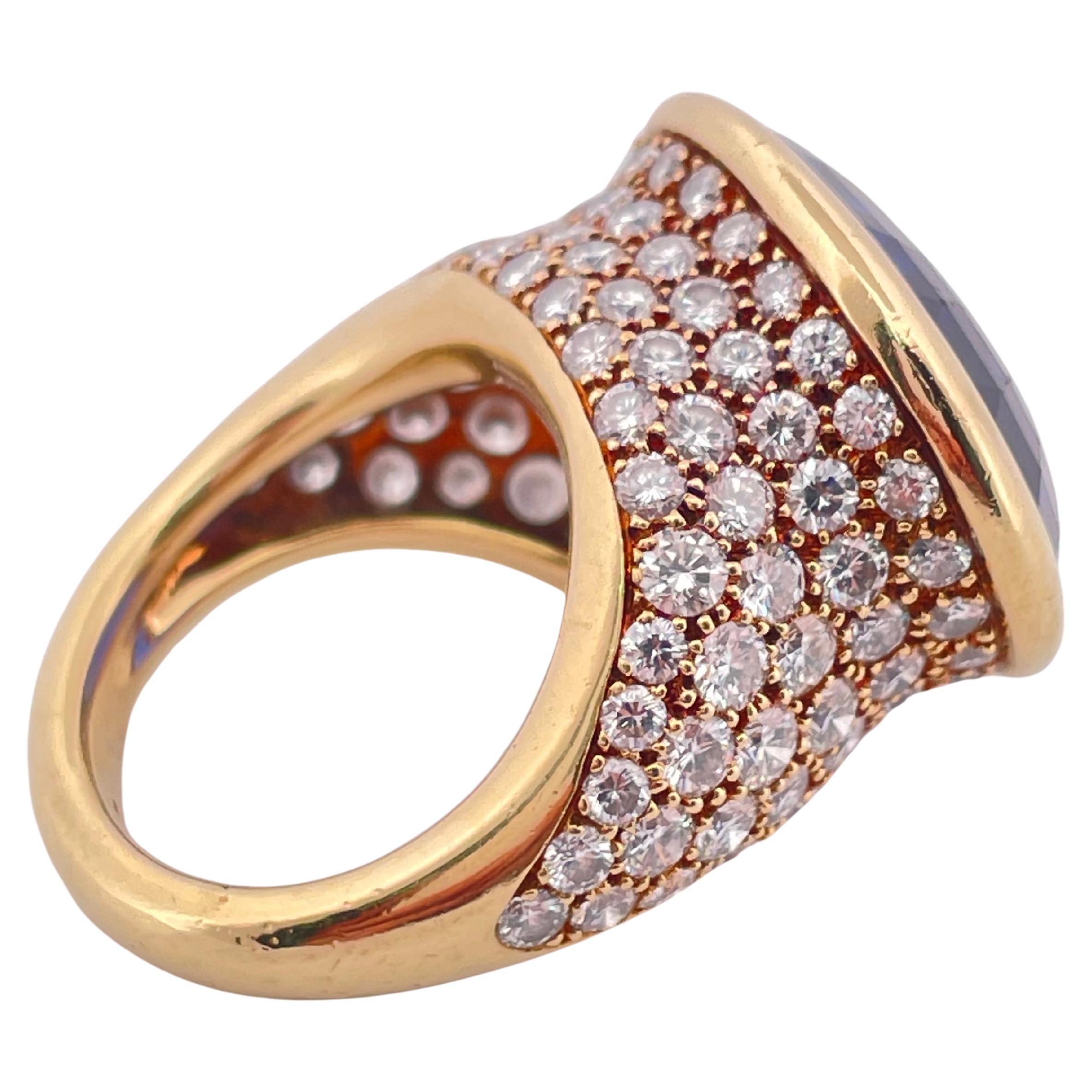 Tiffany & Co 31ctw Tanzanite with 120 Round 4.2ctw VS G-H Diamonds In 18K Gold For Sale 2