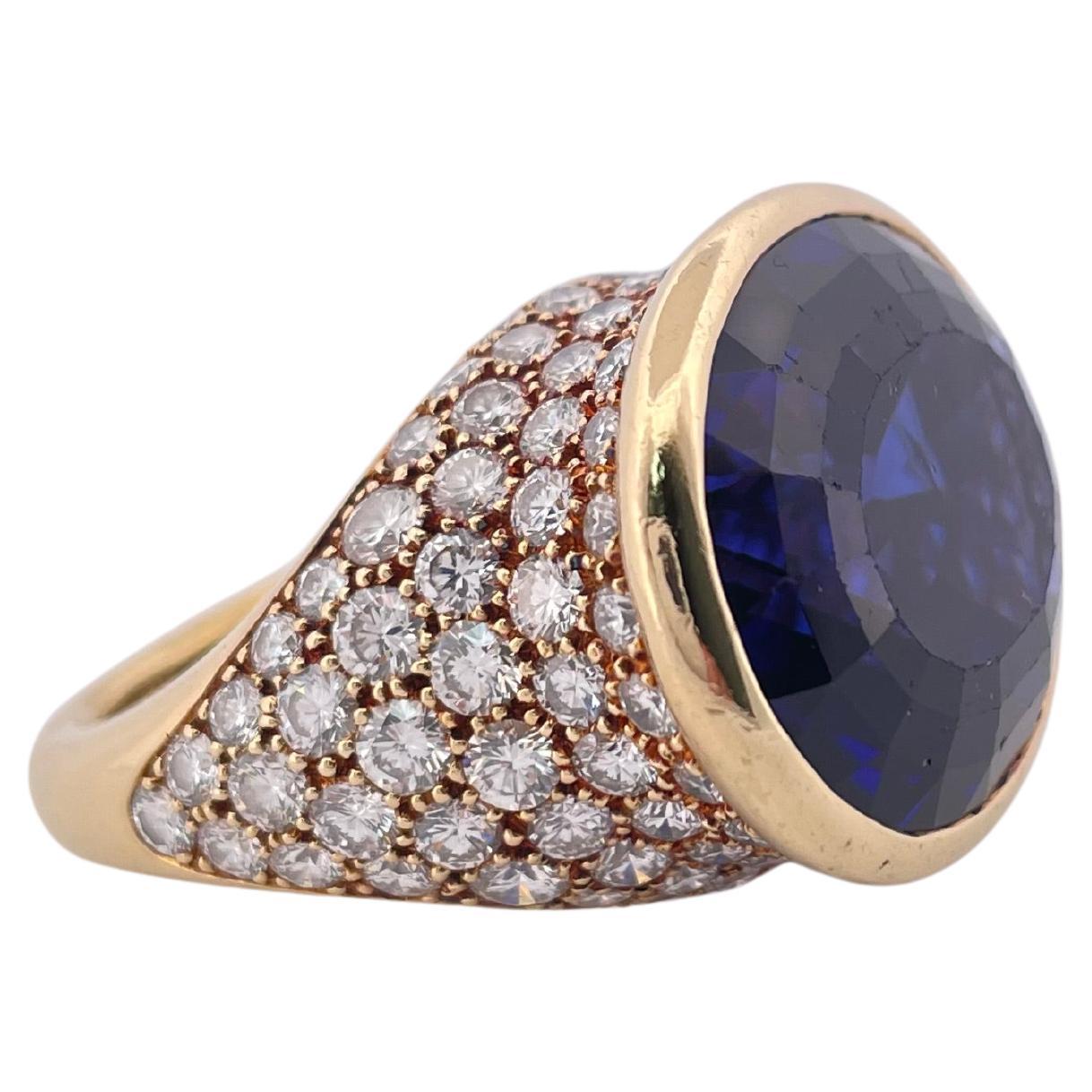 Tiffany & Co 31ctw Tanzanite with 120 Round 4.2ctw VS G-H Diamonds In 18K Gold For Sale 1