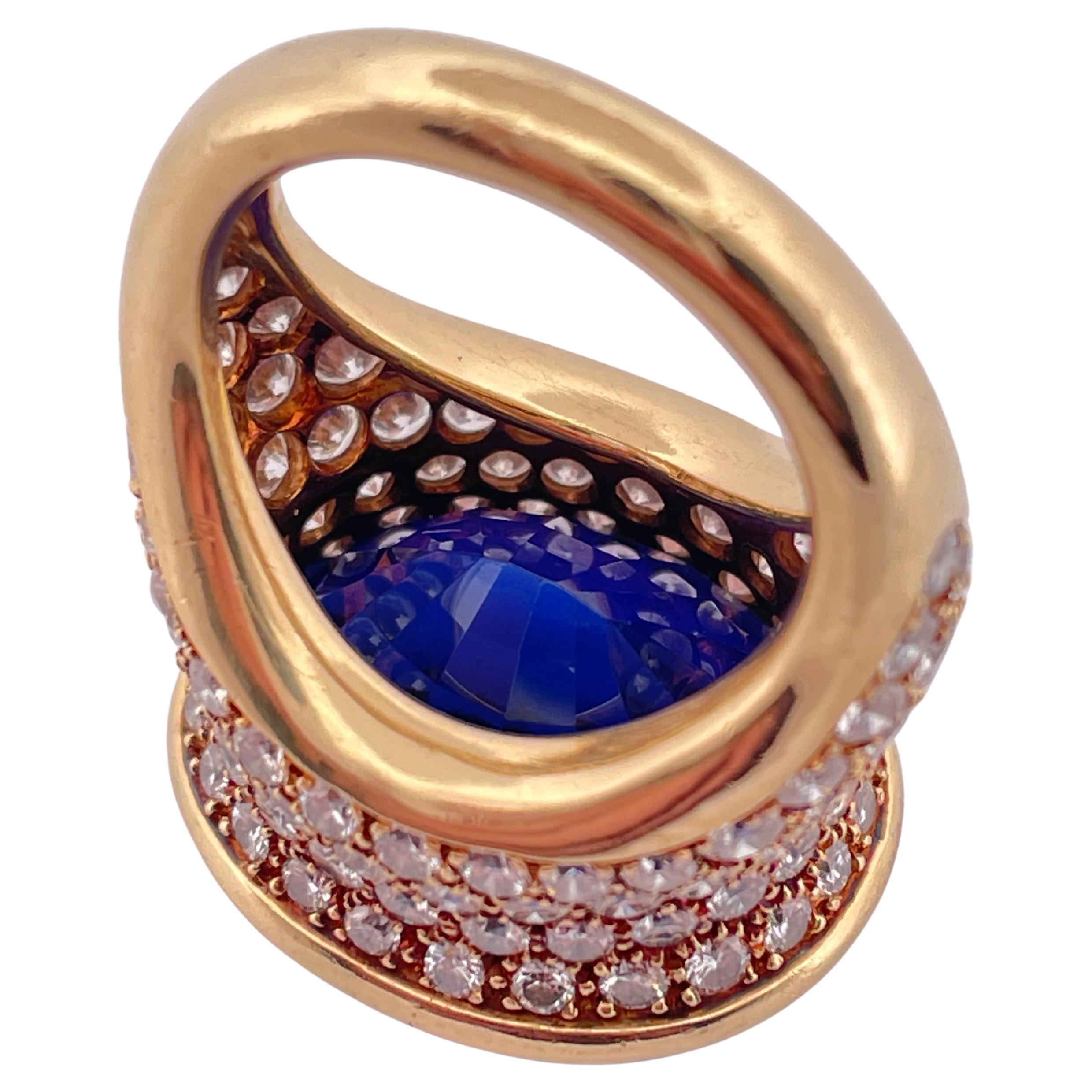 Women's or Men's Tiffany & Co 31ctw Tanzanite with 120 Round 4.2ctw VS G-H Diamonds In 18K Gold For Sale