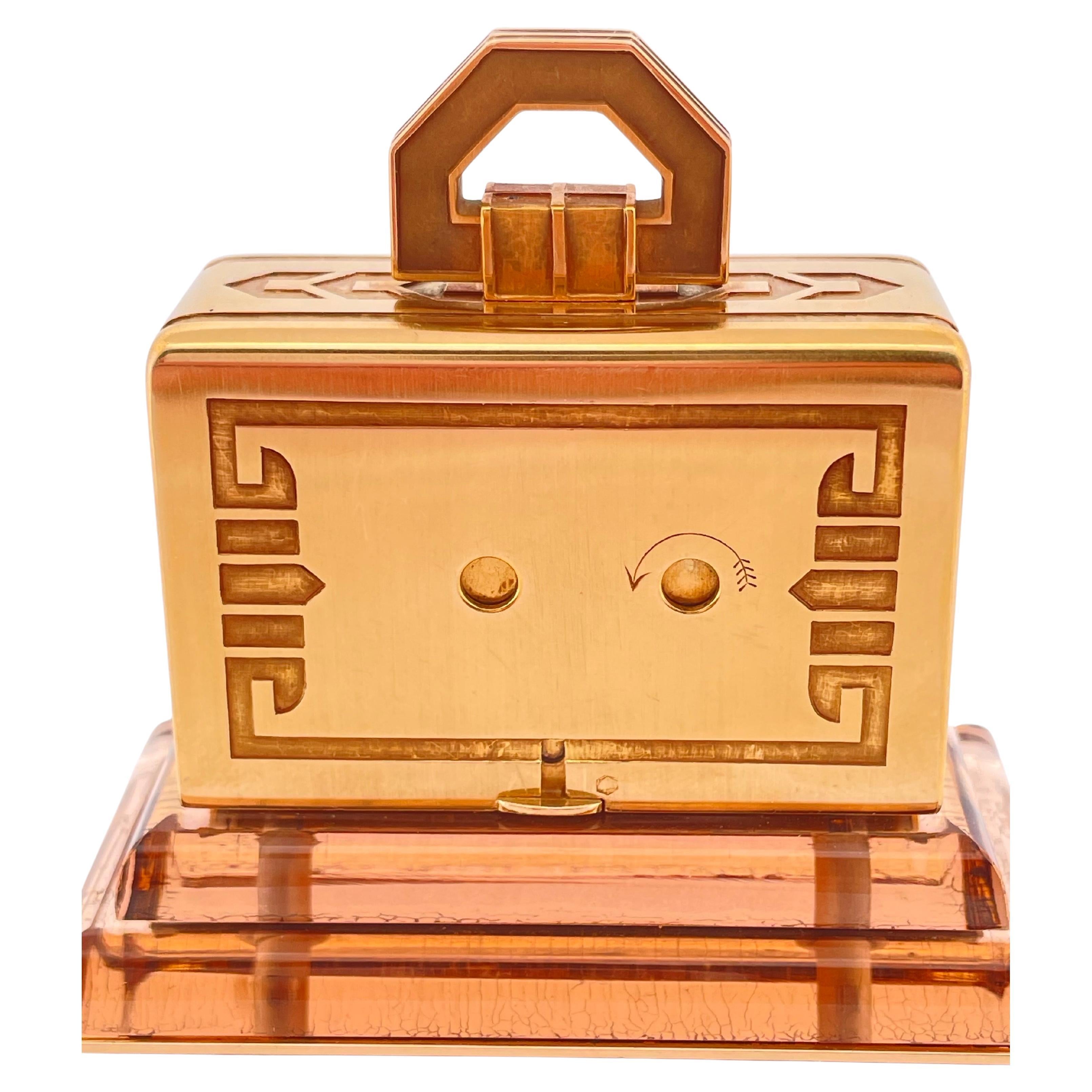 Vintage Cartier Table clock Done In 18K Yellow Gold For Sale 4