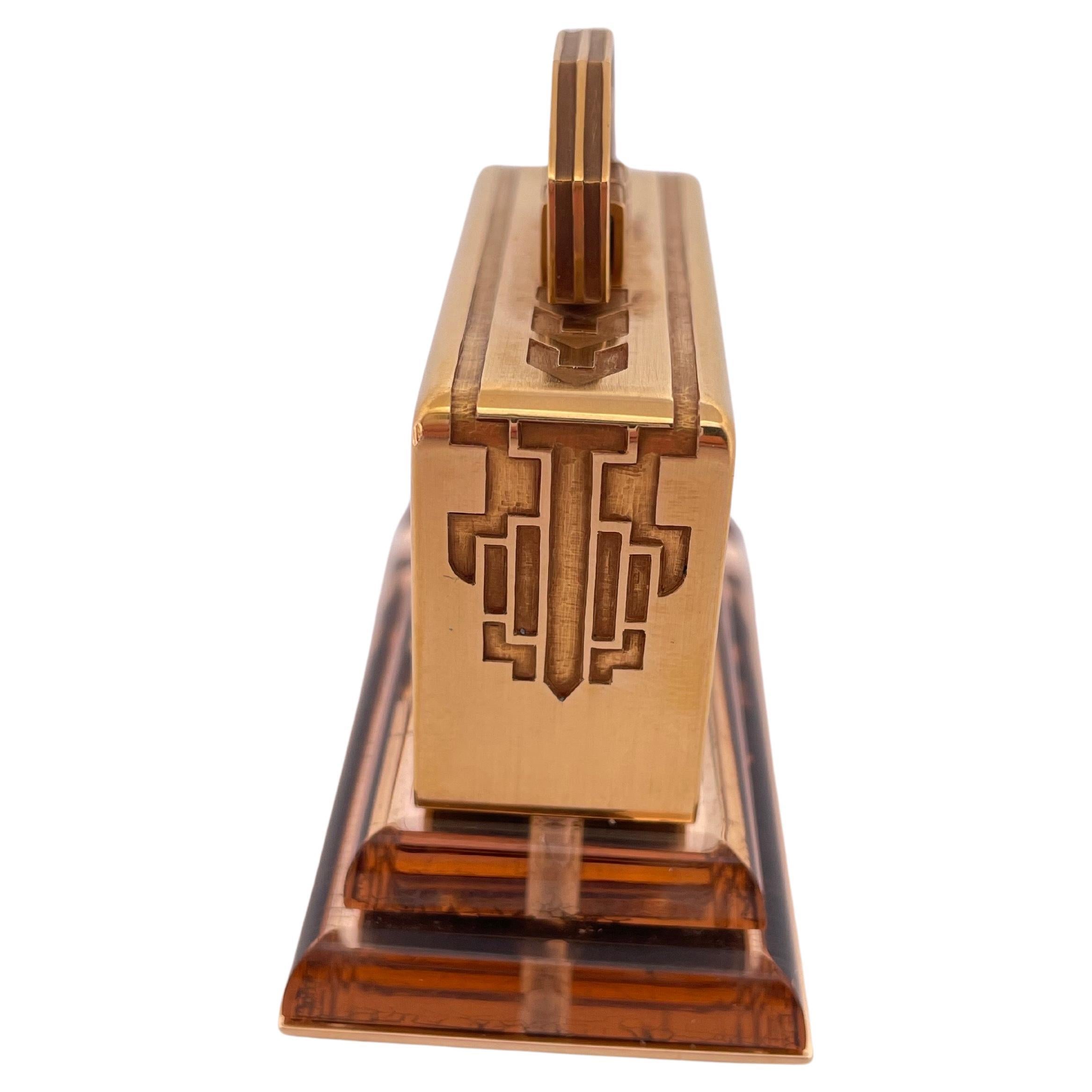 Vintage Cartier Table clock Done In 18K Yellow Gold For Sale 3
