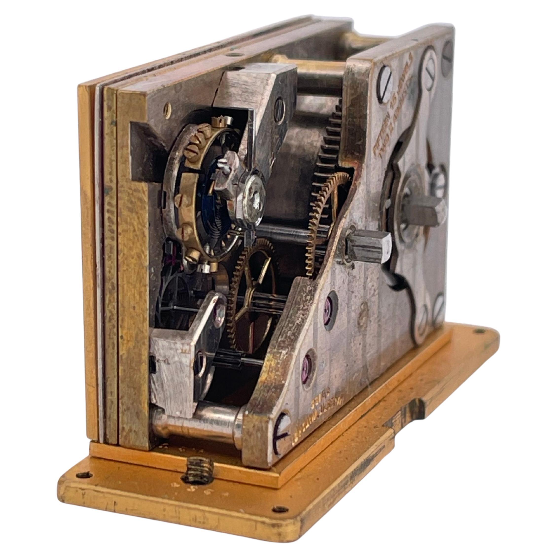 Vintage Cartier Table clock Done In 18K Yellow Gold In Good Condition For Sale In Sewickley, PA