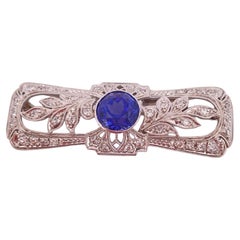 Platinum 4.00ctw Tanzanite & 1.20ctw Diamond Pin/Pendant