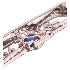 4.00ctw Tanzanite & 1.20ctw Diamond Pin/Pendant 14K White Gold Filigree