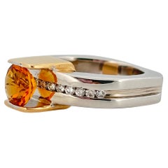 18K White & Yellow Gold 1.10ctw Citrine 0.30ctw Diamond Ring