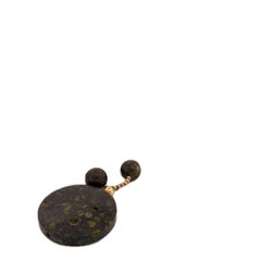 14K Yellow Gold Jasper Round Beaded Pendant Necklace