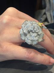 Diamond Yellow and White Gold Flower Fairy Ring