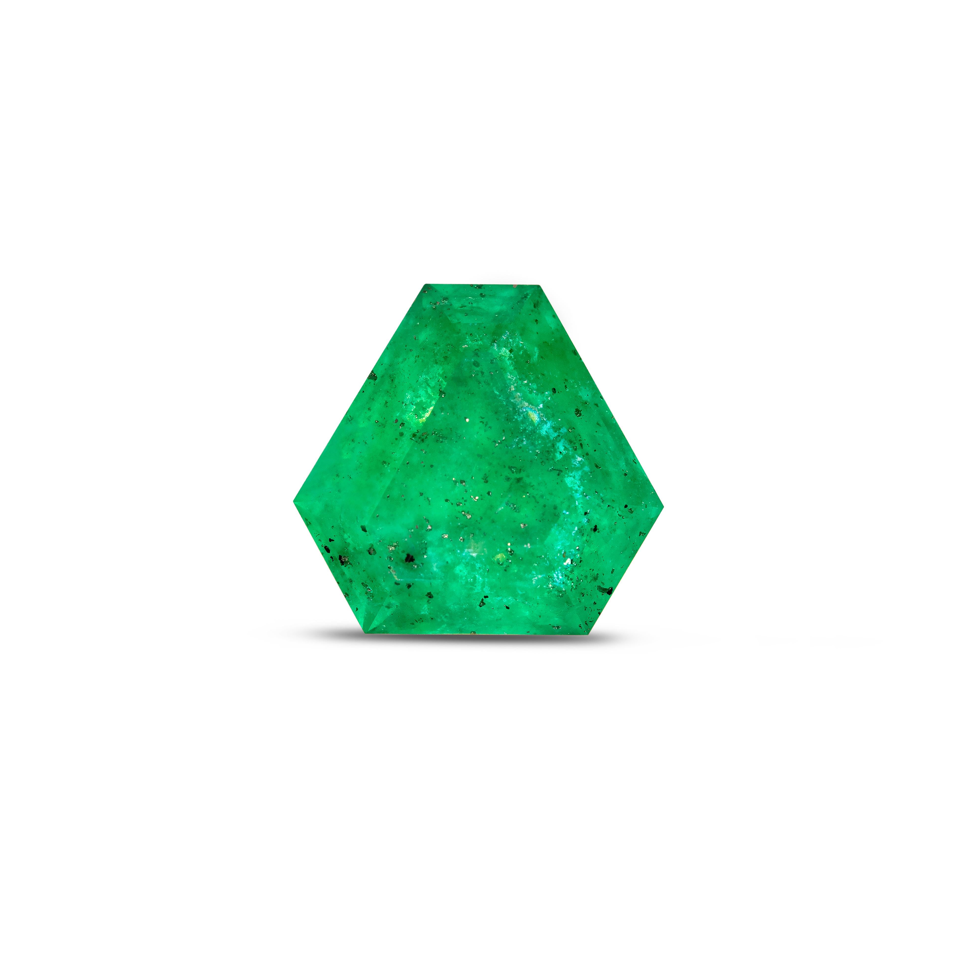 3.19 Karat GIA-zertifizierter grüner Swat-Smaragd - Natürlicher Smaragd - loser Edelstein (Schildschliff) im Angebot