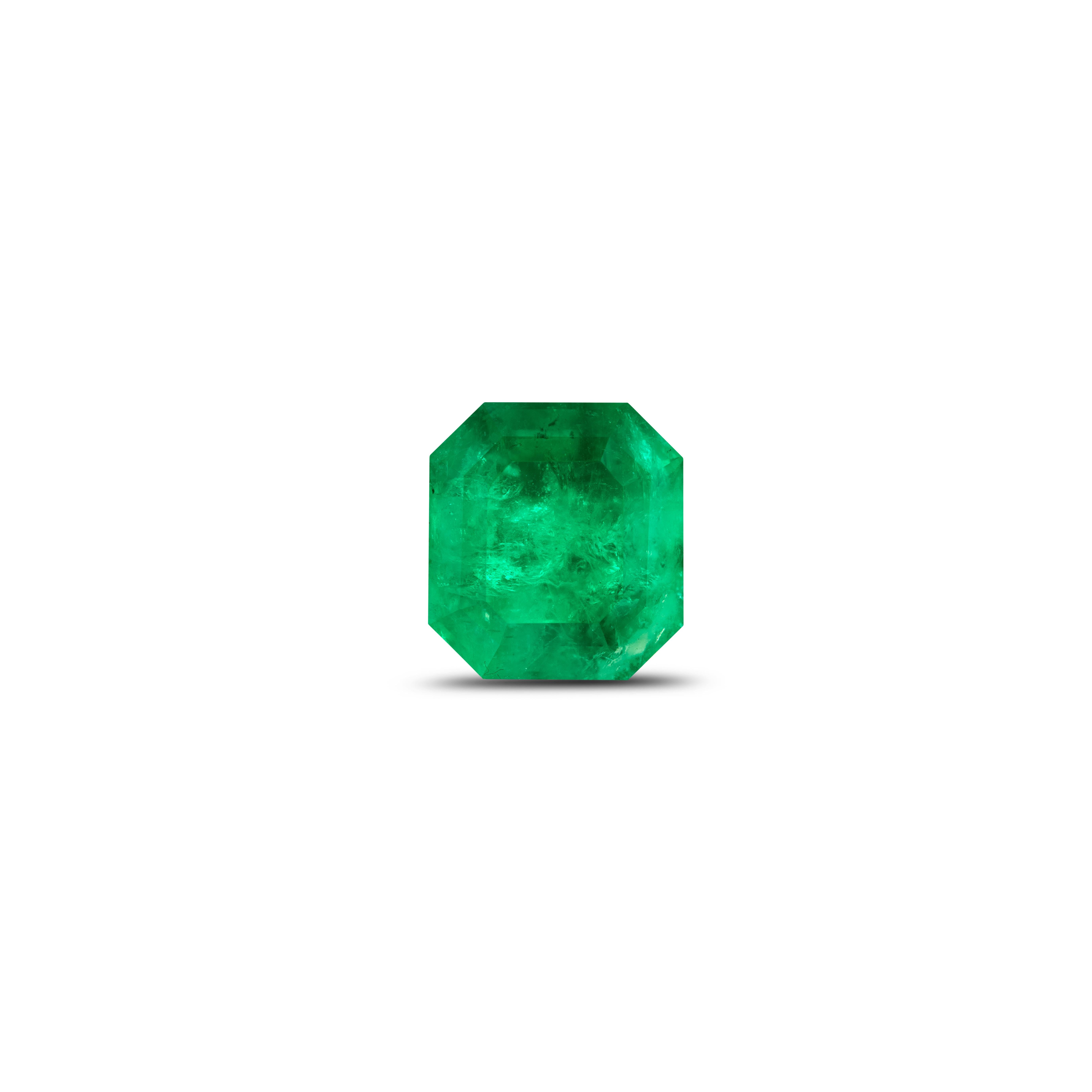 3.80 Karat GIA-zertifizierter grüner Swat-Smaragd - Natürlicher Smaragd - loser Edelstein (Achteckschliff) im Angebot