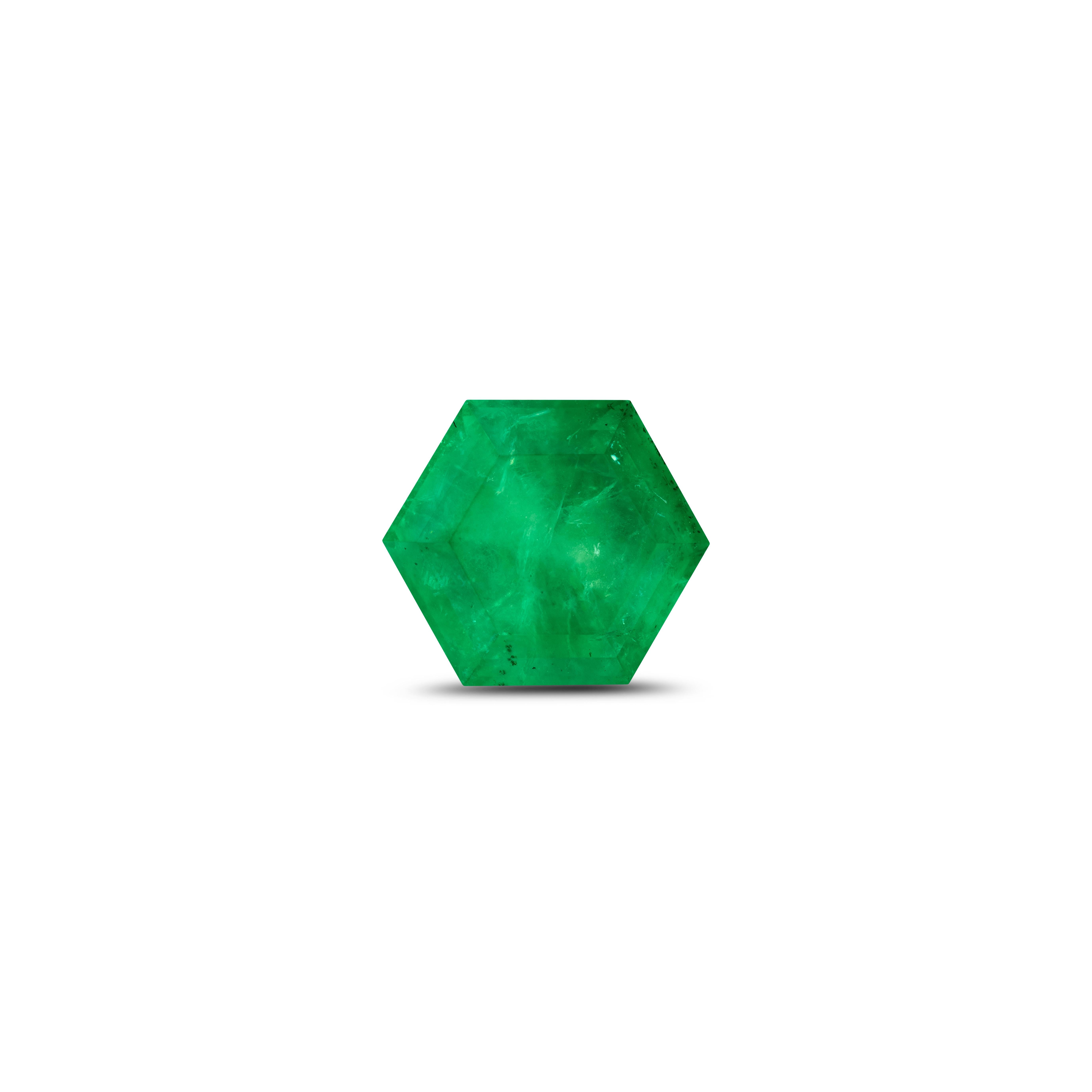 4.06 Karat GIA-zertifizierter grüner Swat-Smaragd - Natürlicher Smaragd - loser Edelstein (Hexagonschliff) im Angebot