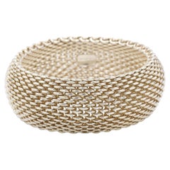 Tiffany & Co. Sterling Silver Somerset Mesh Wide Bangle Bracelet