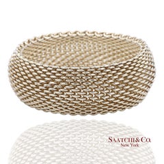 Tiffany & Co. Sterling Silver Somerset Mesh Wide Bangle Bracelet