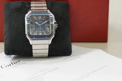 Cartier Santos de Cartier Large Model Steel Blue Dial Automatic WSSA0048
