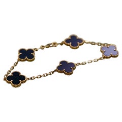 Van Cleef & Arpels, 18 Karat Gelbgold, Vintage Alhambra, Onyx, 5 Motive, VCARA41300