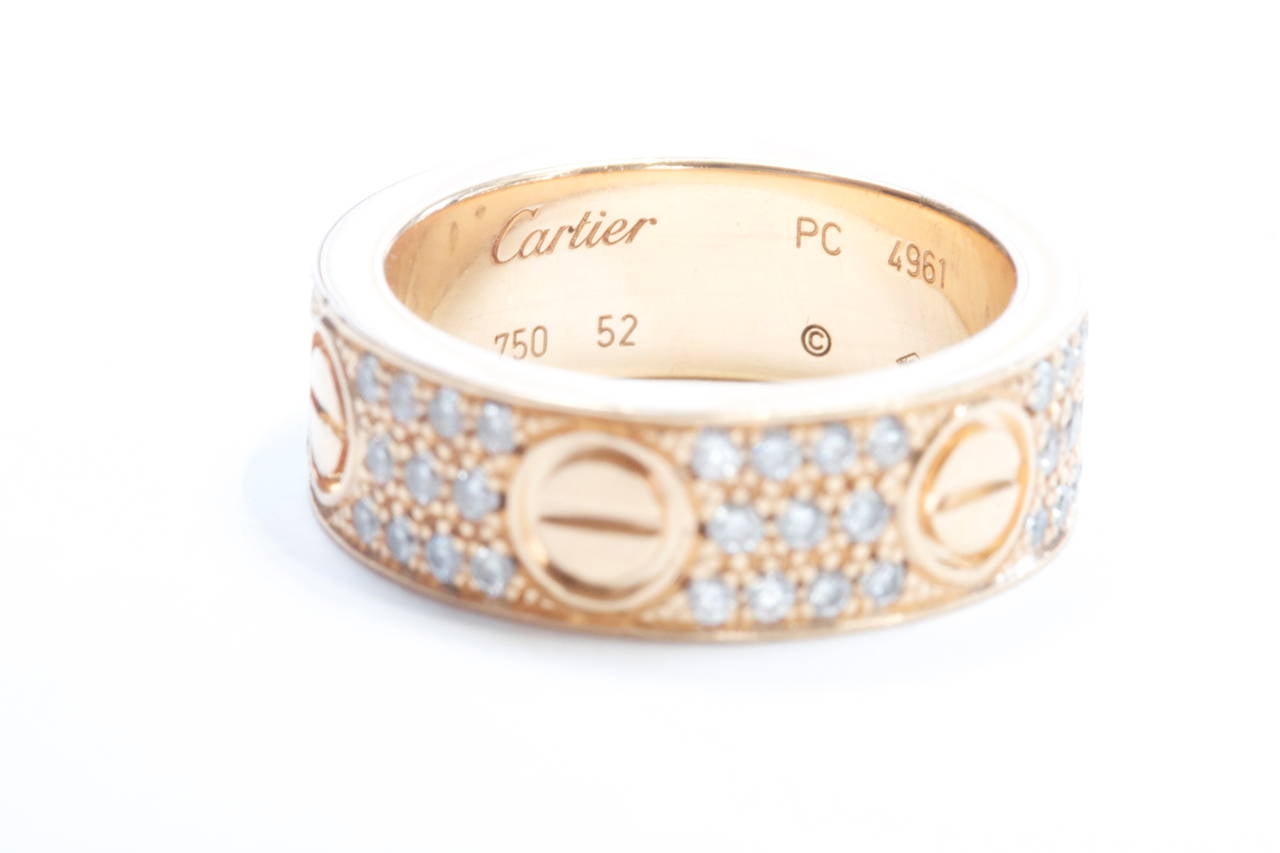 Cartier Diamond Love Gold Ring In Excellent Condition In Beverly Hills, CA