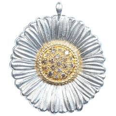 Buccellati Sterling Silver Diamond Gold Pendant