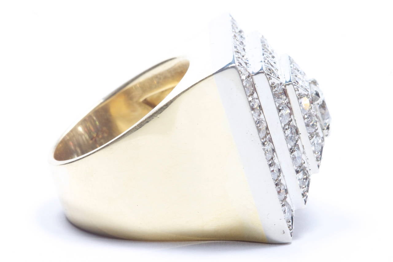 Women's French Diamond Gold Ring