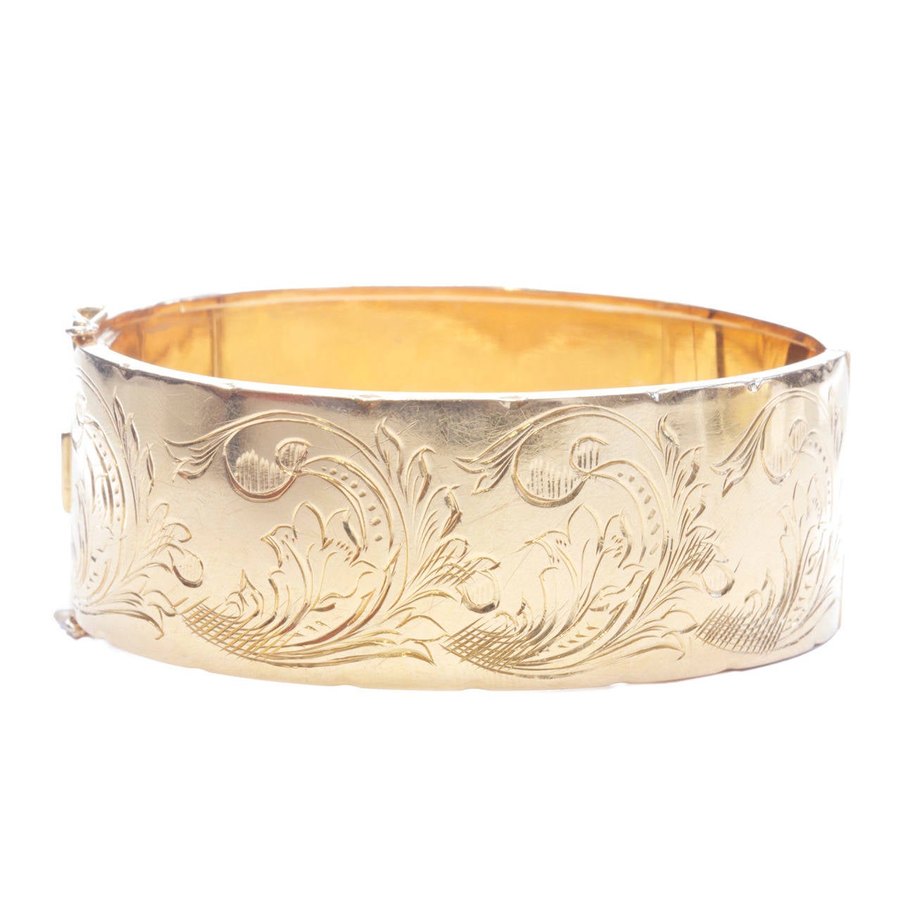 French Gold Bangle Bracelet at 1stDibs