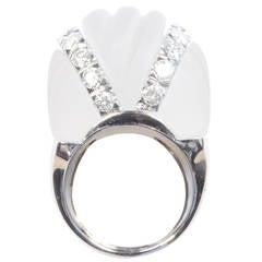 Anello in oro con diamante e cristallo di rocca italiano