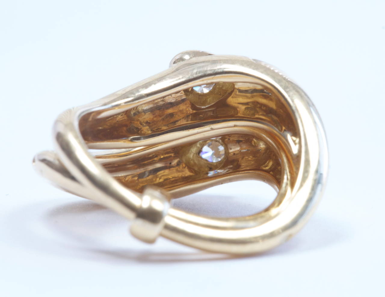 Van Cleef & Arpels Diamond Gold Double Heart Ring In Excellent Condition In Beverly Hills, CA
