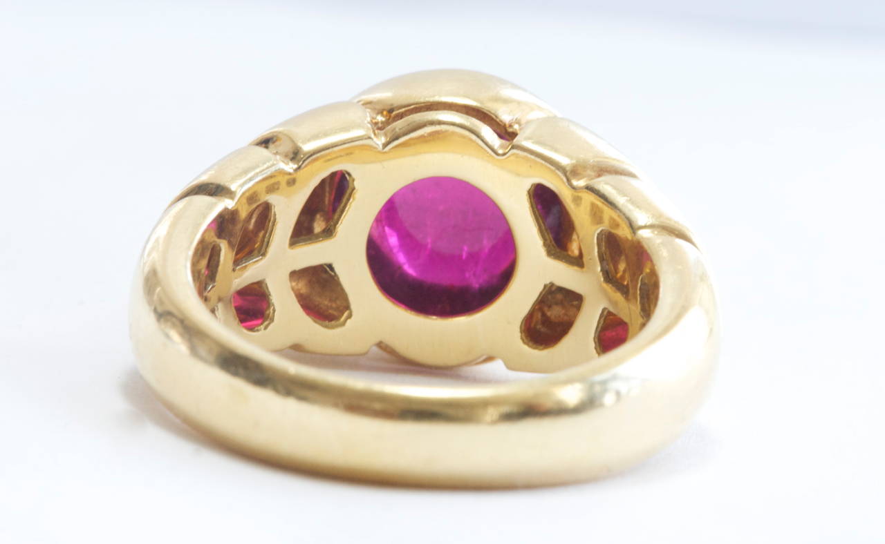 Bulgari Cabochon Tourmaline Gold Ring In Excellent Condition In Beverly Hills, CA