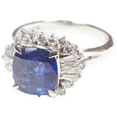 Sapphire Diamond Platinum Ring