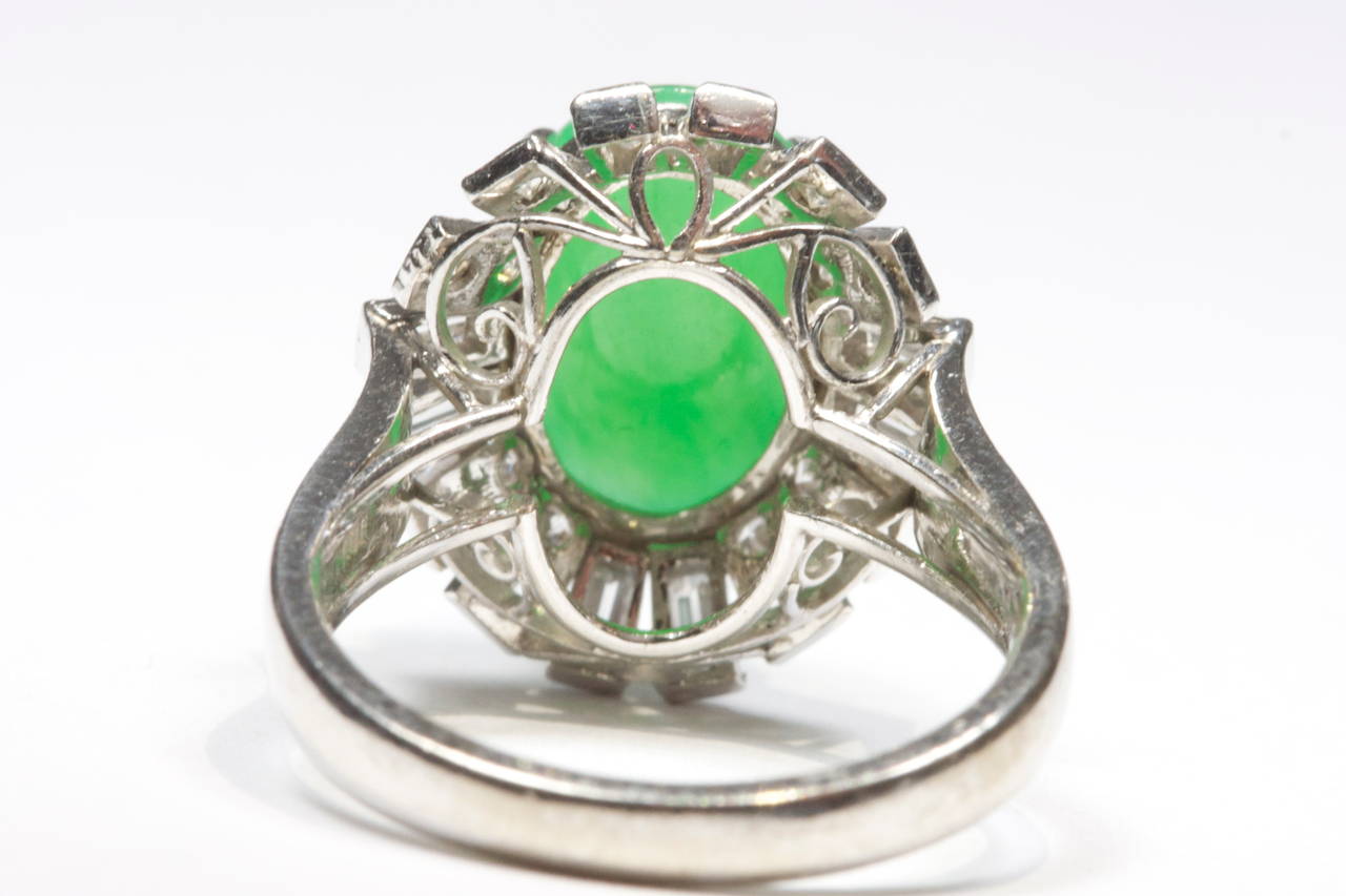 Women's Jade Diamond Gold Ring