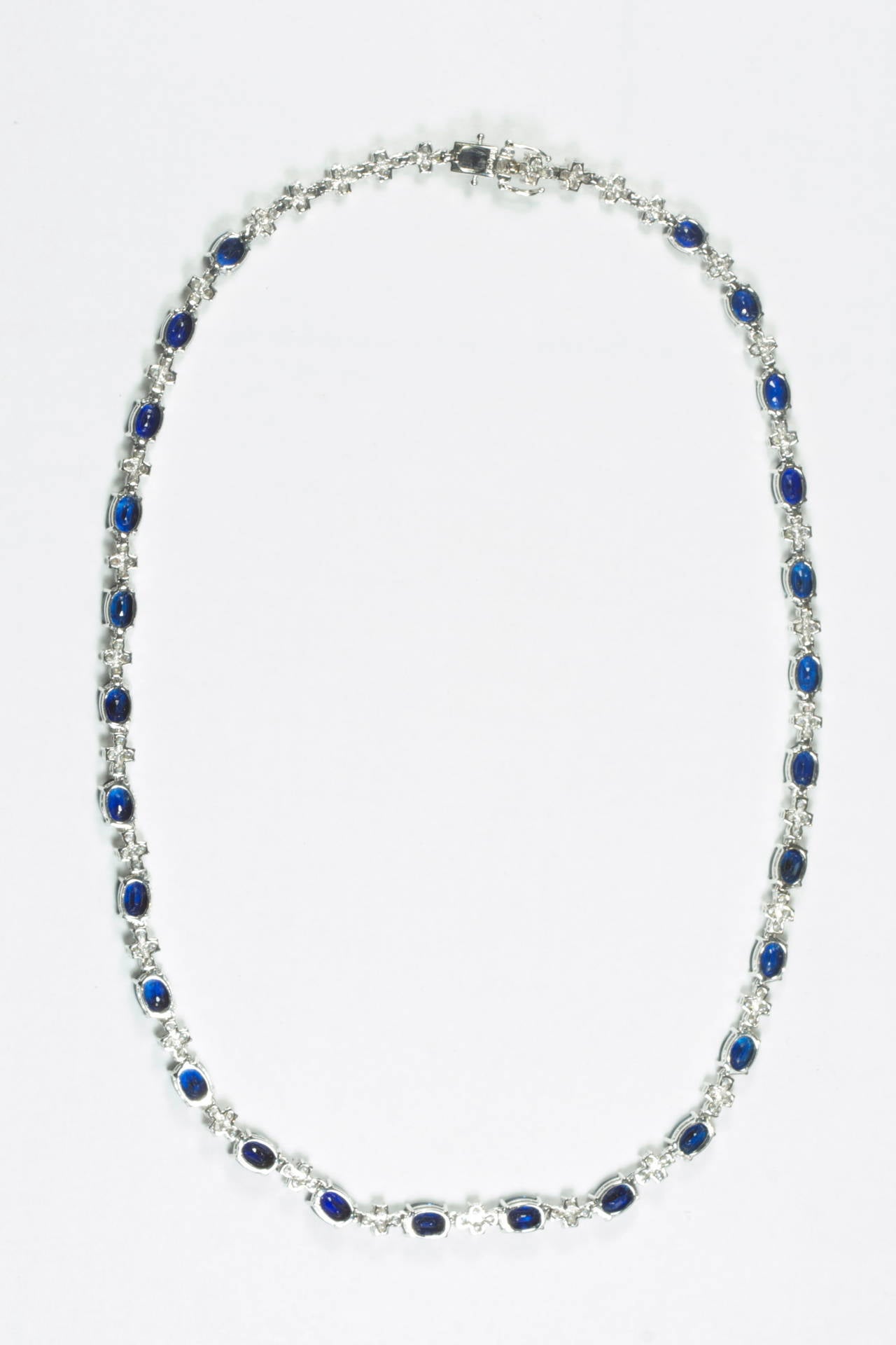 26 Carat Sapphire Diamond Gold Necklace 2