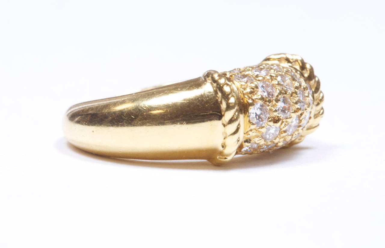 Van Cleef & Arpels Philippine Diamond Gold Ring In Excellent Condition In Beverly Hills, CA