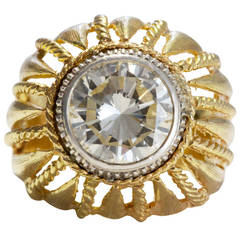 Three Carat Diamond Gold Ring