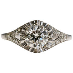 Art Deco 1.02 Carat Diamond Engagement Ring
