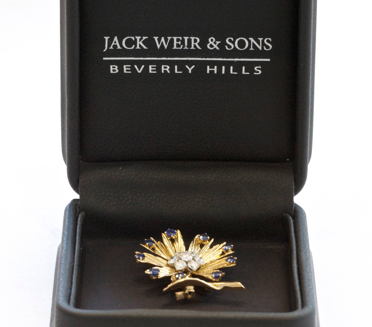 Women's Lovely Van Cleef & Arpels Diamond Sapphire Gold Flower Brooch