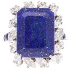 Maubossin Lapis Diamond Platinum Ring