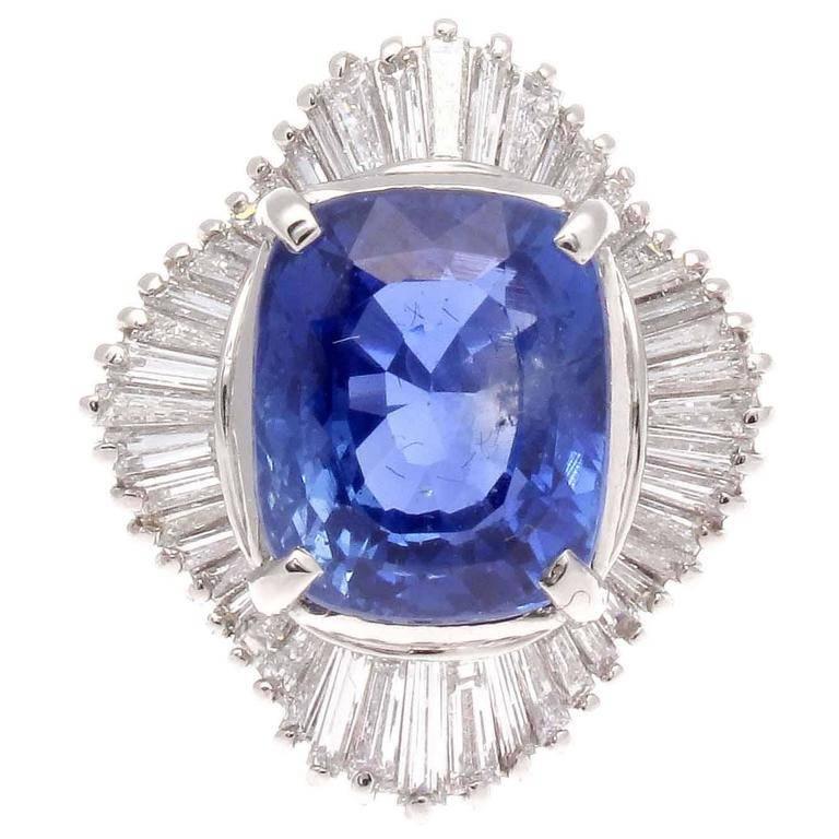 7 Carat Sapphire Diamond Platinum Ring