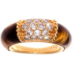 Van Cleef & Arpels Tiger's Eye Diamond Gold Philippine Ring