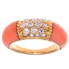 Van Cleef & Arpels Coral Diamond Gold Philippine Ring