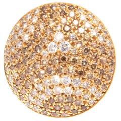 Cartier Diamond Gold Bombe Ring