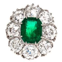 Colombian Emerald Diamond Gold Ring
