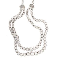 Double Stranded Diamond Platinum Necklace 10