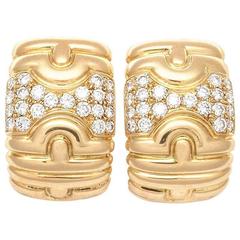 Bulgari Parentesi Diamond Gold Earrings