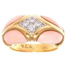 Van Cleef & Arpels Coral Diamond Gold Ring