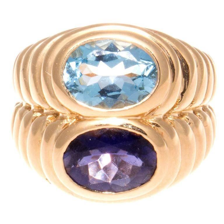 Bulgari Topaz Amethyst Gold Ring