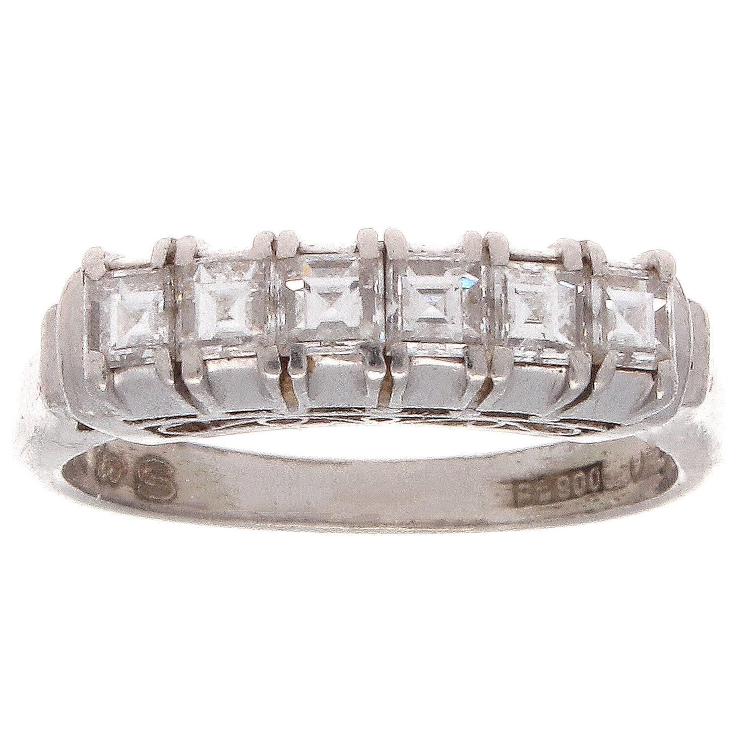Asscher Cut Diamond Platinum Ring