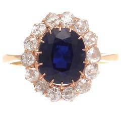 Victorian Sapphire Diamond Gold Ring