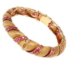 Ruser Ruby Gold Bangle Bracelet