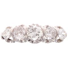Five Stone Diamond Platinum Ring Five Stone Diamond Platinum Ring