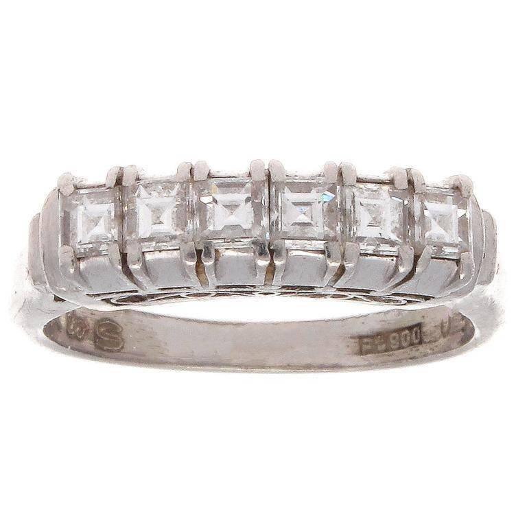 Asscher Cut Diamond Platinum Ring