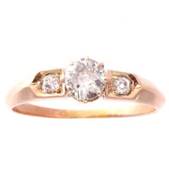  Turkish  Rose Cut Diamond Gold Ring  For Sale  at 1stdibs